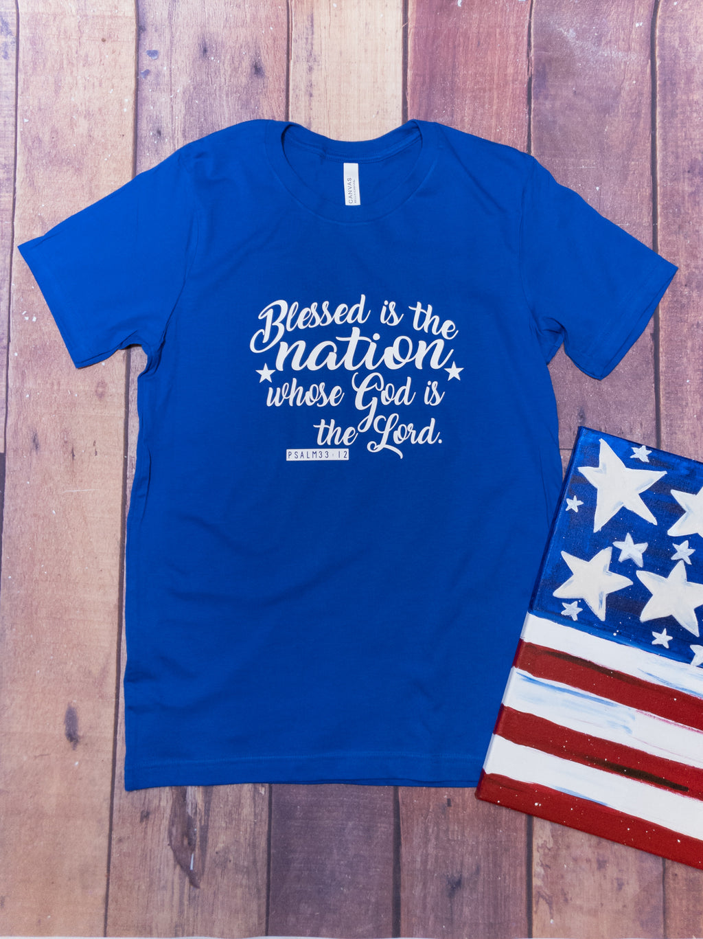 Blessed Is The Nation Psalm 33:12 Graphic Tee
