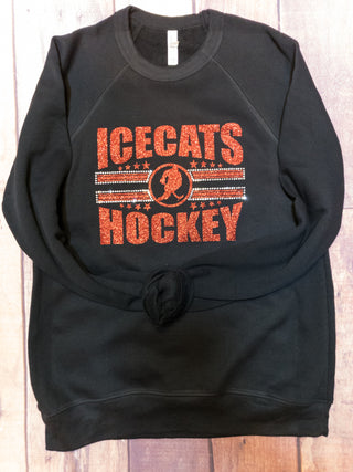 IceCats Hockey Rhinestone Crewneck Sweatshirt