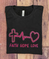 Faith Hope Love Nurse Inspired Rhinestone Tee