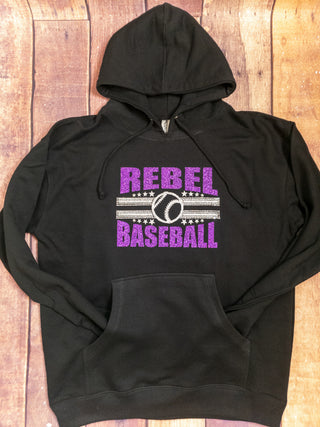 Rebel Baseball Classic Rhinestone Hoodie