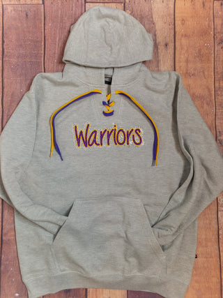 Warriors Ash Gray Lace-Up Hoodie