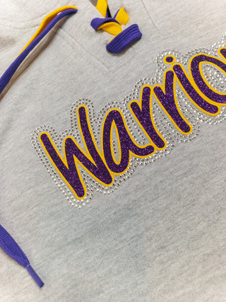 Warriors Ash Gray Lace-Up Hoodie