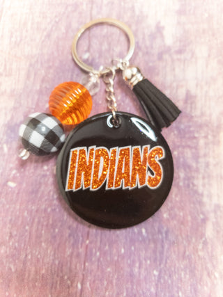 Indians Black Gloss Keychain