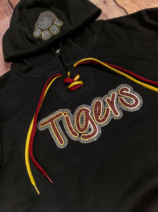 Tigers Springfield Rhinestone Lace-Up Hoodie