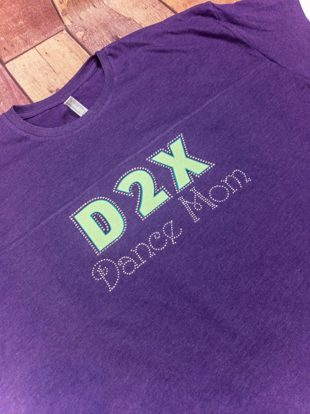 D2X Dance Mom Rhinestone  Purple Jersey Tee