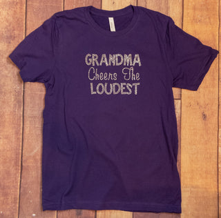 Grandma Cheers The Loudest Rhinestone Tee
