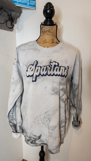 Spartans Dusty Blue Colorblast Crewneck Sweatshirt