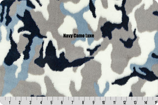Blue Camo Luxe Minky w/ Blue Hide Luxe Blanket - Choose Size