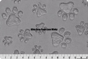 Red "PawSome" Paw Prints Blanket w/ Choice of Paw Print Embossed Minky Color - Choose Size & Pillow Covers
