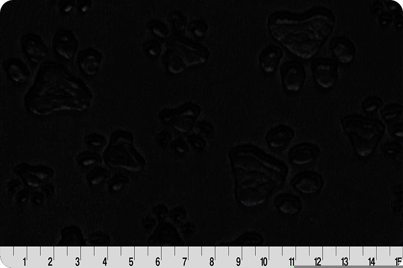 Kitten Fun Fleece w/ Black Paw Print Embossed Minky Blanket