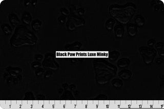 Patterned Plaid Paw Prints w/ Black or Grey Paw Print Embossed Minky Blanket - 6 sizes