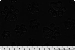 Who Rescued Who Blanket w/ Black Paw Print Embossed Minky