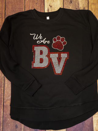 Lynx We Are BV Rhinestone Relaxed Crewneck