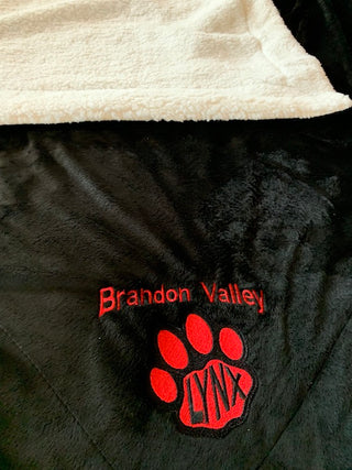 Lynx Brandon Valley Sherpa Black Blanket