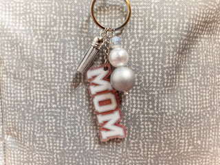 Mom Blush Pink Pearl Keychain