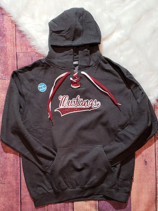 Mustangs Charcoal Lace-Up Hoodie