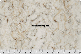 Natural Snowy Owl / Taupe Glacier Double Sided Minky Blanket - Baby Size to King Size