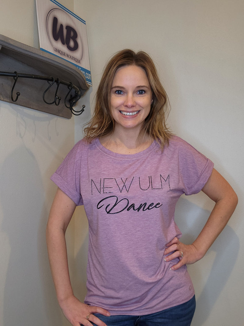 New Ulm Dance Rhinestone Purple Jersey Tee – Unique Boutique