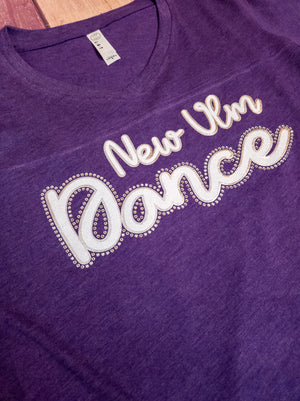 New Ulm Dance Rhinestone Purple Jersey Tee