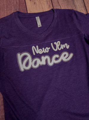 New Ulm Dance Rhinestone Purple Jersey Tee