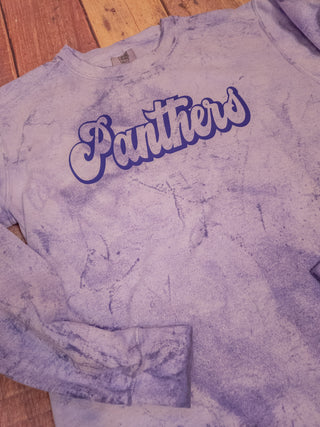 Panthers Violet Colorblast Crewneck Sweatshirt
