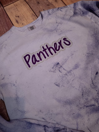 Panthers Rhinestone Colorblast Crewneck Sweatshirt
