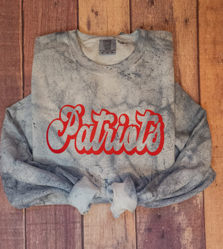 Patriots Dusty Blue Colorblast Crewneck Sweatshirt