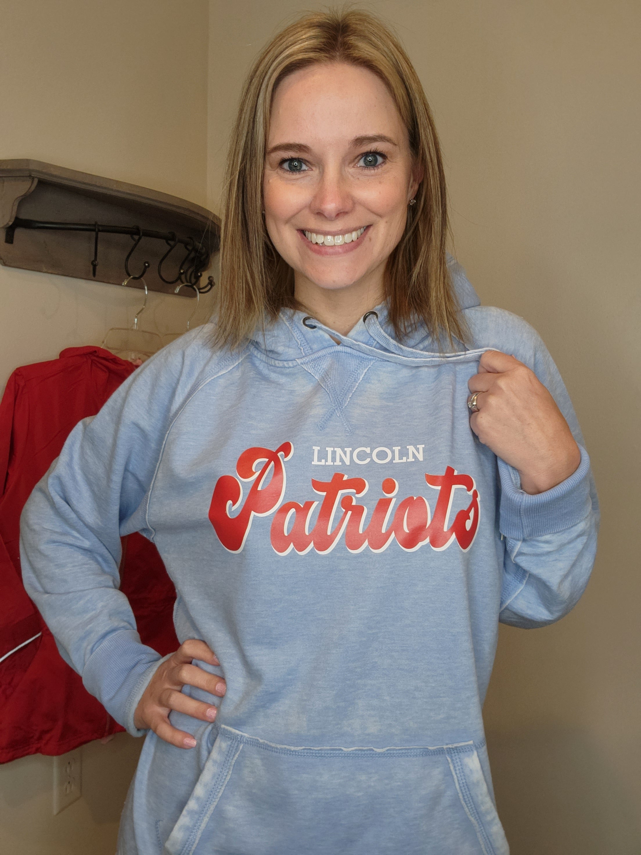 Patriots football hooded rhinestone bling Sweatshirt size large