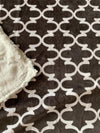 Navy or Pewter Lattice Patterned 2-Sided Minky Blanket -Baby Size-King Comforter & Pillow Covers