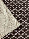 Navy or Pewter Lattice Patterned 2-Sided Minky Blanket -Baby Size-King Comforter & Pillow Covers