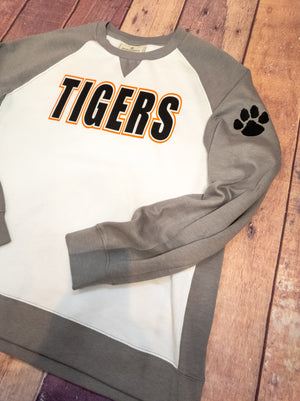 Tigers Gray League Crewneck - Ladies Fit