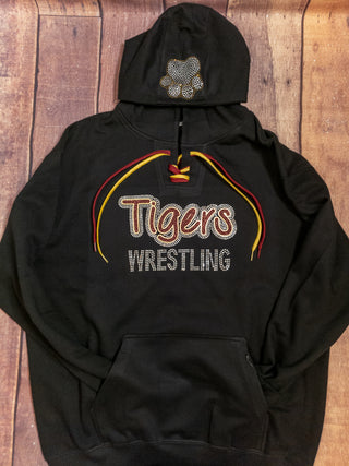 Tigers Wrestling Rhinestone Lace-Up Hoodie