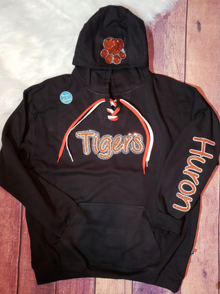 Tigers Huron Rhinestone Lace-Up Hoodie