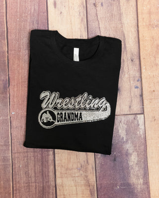 Wrestling Grandma Rhinestone Tee - More Color Options
