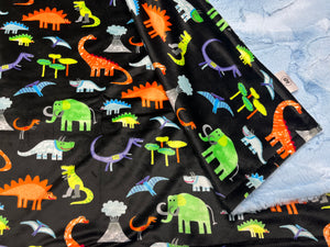 Dinosaurs Minky Cuddle Blanket **Choose Backing Color & Size