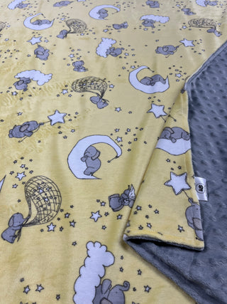 Yellow Elephant Sandman Minky Blanket